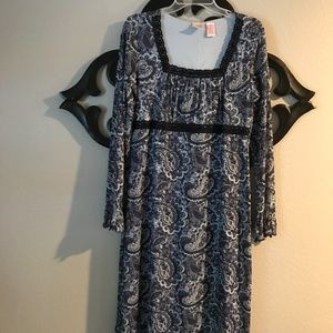 Long paisley blue dress